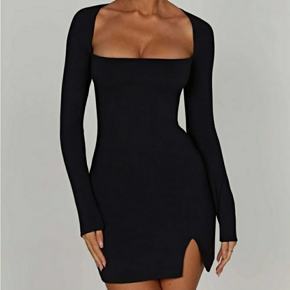 Elegant Black Long Sleeve Dress